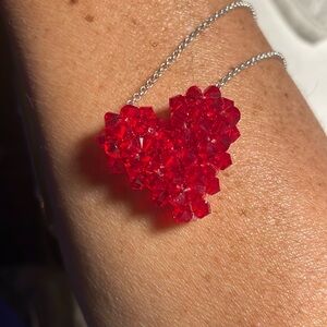 Swarovski ❤️ necklace w/sterling silver chain. Handmafe by women in Hait…